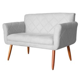 Namoradeira Decorativa Isabela Pés Palito Suede Branco - DS Estofados - 2