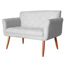 Ver imagem 2 de Namoradeira Decorativa Isabela Pés Palito Suede Branco - DS Estofados