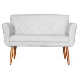 Namoradeira Decorativa Isabela Pés Palito Suede Branco - DS Estofados - 1
