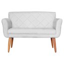Ver imagem 1 de Namoradeira Decorativa Isabela Pés Palito Suede Branco - DS Estofados