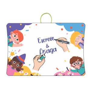 Brinquedo Lousa Animada Crianças 30x43cm em Mdf com Caneta com Apagador +3 Anos Paper Toy
