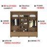 Guarda Roupa Casal 6 Portas 63330k Himalaia Amendola Marsala Demobile - 7