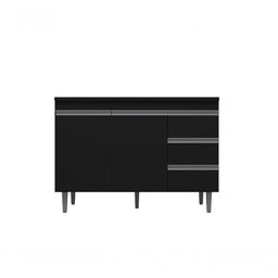 Balcão Gabinete De Pia Andréia 100Cm Preto S/ Tampo - 1