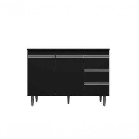 Balcão Gabinete De Pia Andréia 100Cm Preto S/ Tampo