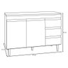 Balcão Gabinete De Pia Andréia 100Cm Preto S/ Tampo - 2