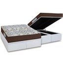 Ver imagem 1 de Cama Box Baú Queen: Colchão Ortopédico Ortobom D45 / EP ISO 150 Mega Firme + Base CRC Courano