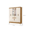 Ver imagem 3 de Guarda Roupa Solteiro Brisa Alta 8 Portas 1 Gaveta MDP com Espelho Freijó Off White Moval