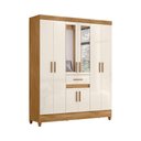 Ver imagem 2 de Guarda Roupa Solteiro Brisa Alta 8 Portas 1 Gaveta MDP com Espelho Freijó Off White Moval