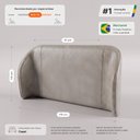 Ver imagem 4 de Cabeceira Estofada Alure para Cama Casal de 140cm Orgânica Curva Courissimo Bege - Desk Design