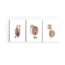 Ver imagem 2 de Kit 03 Quadros Minimalista Rose-1,20x0,60 - Quarto- Sala