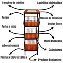Ver imagem 3 de Fruteira de Ferro e Madeira Grande 3 Andares com Ladrilho Hidráulico Artesanal Ladrilho B3