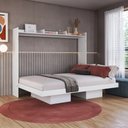 Ver imagem 2 de Cama de Casal Articulável Branco Horizontal Mdp Hanover Dobrável Decoração Art In Móveis