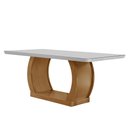 Ver imagem 1 de Mesa para Sala de Jantar Milena 180cm Em MDF e Vidro Com Canto Copo