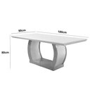 Ver imagem 3 de Mesa para Sala de Jantar Milena 180cm Em MDF e Vidro Com Canto Copo