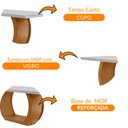 Ver imagem 4 de Mesa para Sala de Jantar Milena 180cm Em MDF e Vidro Com Canto Copo