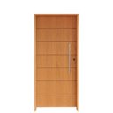 Ver imagem 2 de Kit Porta de Madeira 210x82cm Batente 14cm Fechadura Rolete Rodam Abertura Esquerda Marrom/Imbuia