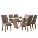 Ver imagem 2 de Conjunto Sala de Jantar Mesa com 6 Cadeiras Rubi - Amendoa Off White