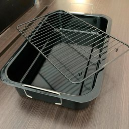 Assadeira Preta + Grelha Interna Esmaltada Retangular Forma - 3