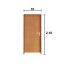 Ver imagem 3 de Kit Porta de Madeira 210x82cm Batente 9cm Fechadura Stilo Belissima 12 Rodam Abertura Esquerda Marro