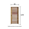 Kit Porta de Madeira BBB 210x92cm Batente 14cm Fechadura Rolete Rodam  - 3