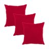 Kit 3 Capas para Almofada em Veludo Liso Quadrada 60x60 Cor:vermelho - 1