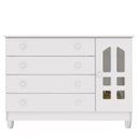 Ver imagem 5 de Quarto de Bebê New Selena 4 Portas com Berço Lila e Cômoda Gran Selena Branco Brilho e Colchão