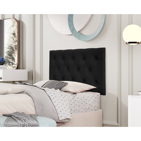 Cabeceira Painel Cama Box Solteiro Ibiza 0,90 Preto