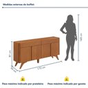 Ver imagem 5 de Buffet Arcus 4 Portas e 2 Gavetas 172 cm Naturalle - Mavaular