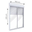 Ver imagem 3 de Porta de Alumínio de Correr Lateral 2 Folhas Persiana Integrada Automatizada 220 Volts 235x160 Branco Lucasa