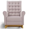 Poltrona de Amamentação Balanço e Puff Base de Madeira Brenda G05 Veludo Rosê - Mpozenato - 7