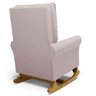 Poltrona de Amamentação Balanço e Puff Base de Madeira Brenda G05 Veludo Rosê - Mpozenato - 6