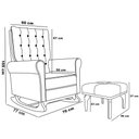 Ver imagem 4 de Poltrona de Amamentação Balanço e Puff Base de Madeira Brenda G05 Veludo Rosê - Mpozenato