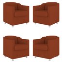 Ver imagem 1 de Kit 04 Poltronas Decorativas Sala de Espera Clinica Suede Cor:Terracota