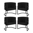 Ver imagem 1 de Kit 4 Cadeiras Poltrona Lua Corino Sala Quarto Preto Balaqui Cor:preto