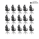 Ver imagem 3 de Kit 15 Cadeiras de Escritório Secretaria Diretor Roma Ergonômica com Apoio de Nuca
