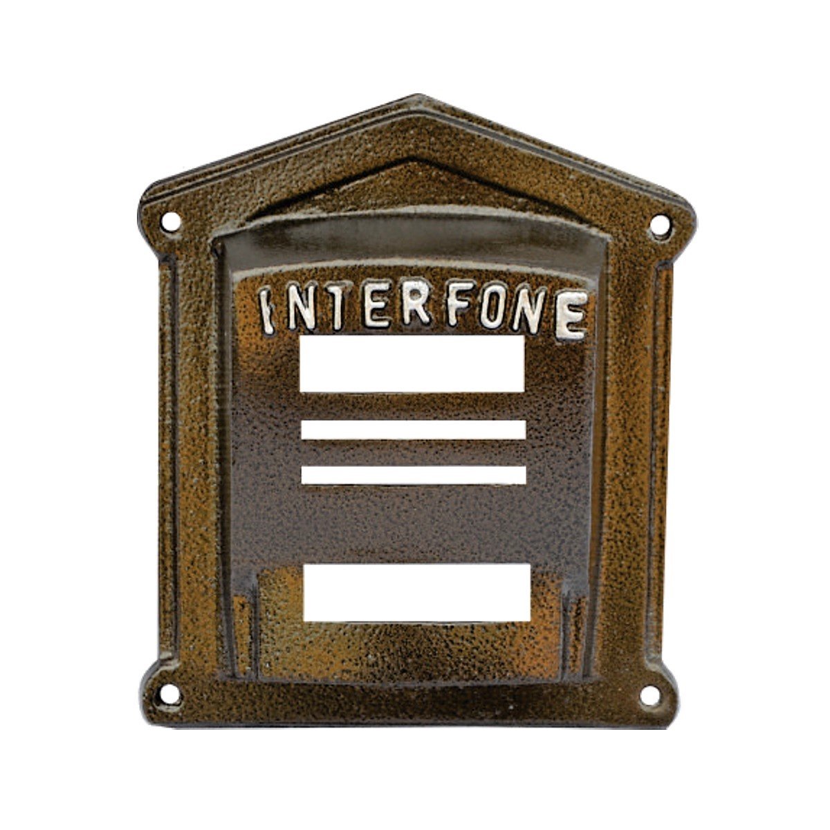 Protetor Interfone Caixa Alumínio Fundido N02 Ouro Craqueado