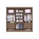 Ver imagem 3 de Guarda Roupa Cristal Casal 3 Portas Ripado 6 Gavetas com Pés D' Doro Castanho/off White/ripado