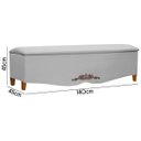 Ver imagem 5 de Recamier Baú Provençal 140cm para Cama Casal Linho - Sofa Store:linho Cinza Claro