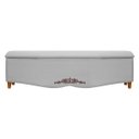 Ver imagem 1 de Recamier Baú Provençal 140cm para Cama Casal Linho - Sofa Store:linho Cinza Claro