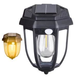 Luminaria Solar Arandela Led Filamento Vintage 3 Modos Sensor Presença Movimento Retro Ambiente Exte