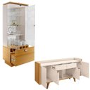 Ver imagem 3 de Conjunto Cristaleira e Buffet Aura e Albâni 6 Portas MDF-MDP com Iluminação Off White Gran Belo