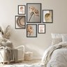 Composição Quadros Decorativos para Sala Nuances Bege:madeira Preta - 1