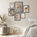 Ver imagem 1 de Composição Quadros Decorativos para Sala Nuances Bege:madeira Preta