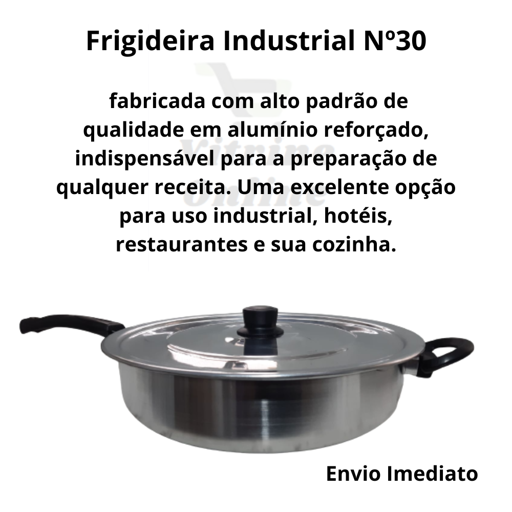 Frigideira Grande de Aluminio N°30 com Tampa - 3