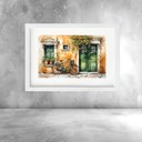 Ver imagem 1 de Quadro Aquarela Paisagem Bicicleta - 60x48cm:moldura Branca