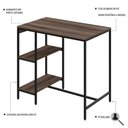 Ver imagem 3 de Mesa Bistrô 100x60x92cm C-02banquetas Tub Tucjbi1060.2b Nogal Est.preta Nogal - Est.preta