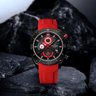 Relógio de Pulso Quartzo Masculino Esportivo Luminoso Impermeável Vermelho - 8