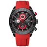 Relógio de Pulso Quartzo Masculino Esportivo Luminoso Impermeável Vermelho - 1