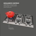 Ver imagem 1 de Cooktop Gás Tc Platinium Prime Mesa Aço Trempe Ferro Fundido 5 Bocas Fischer