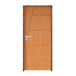 Kit Porta de Madeira 210x82cm Batente 11cm Fechadura Stilo Belissima 6 Rodam  - 2
